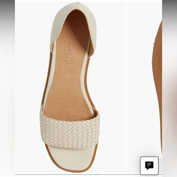 “Madewell” the “Nelda” leather d’orsay flat; in the color pale oyster; size 8 - Picture 3 of 16